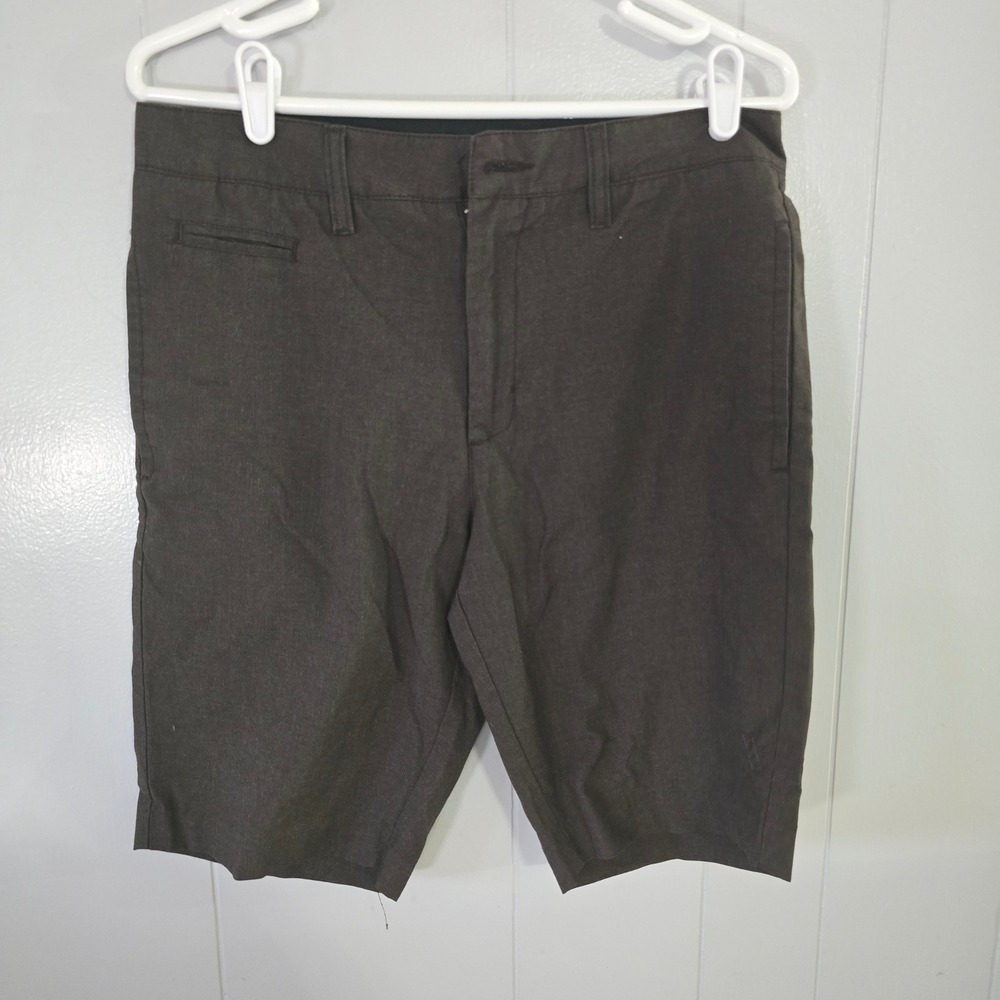 RVCA Hybrid Walk‎ Shorts Mens 32 Charcoal Grey Brown Excellent Flat Front